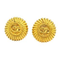 Chanel Earrings Coco Mark Circle GP Plated Gold Women's