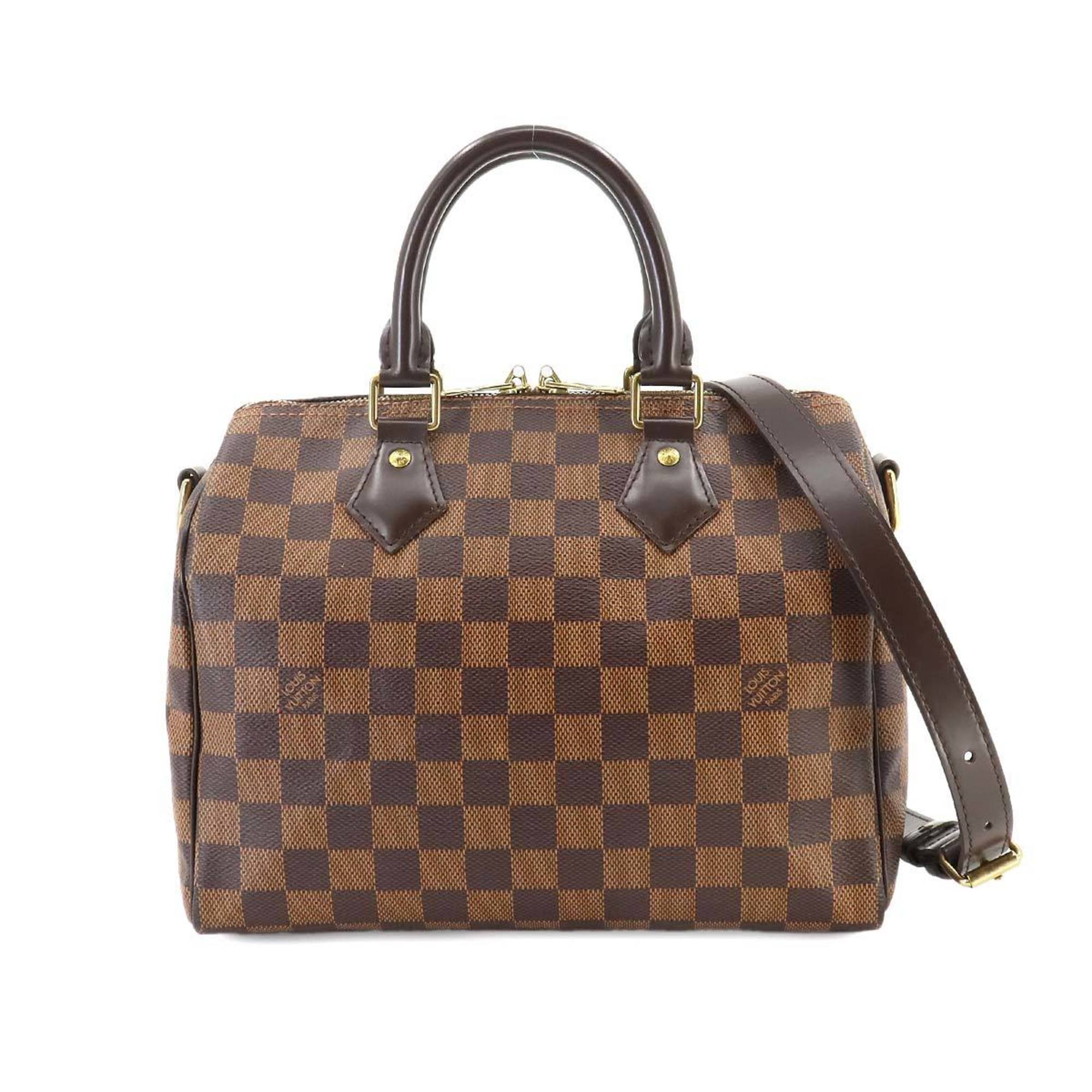 Louis Vuitton Damier Speedy Bandouliere 25 2way Hand Shoulder Bag Ebene N41368