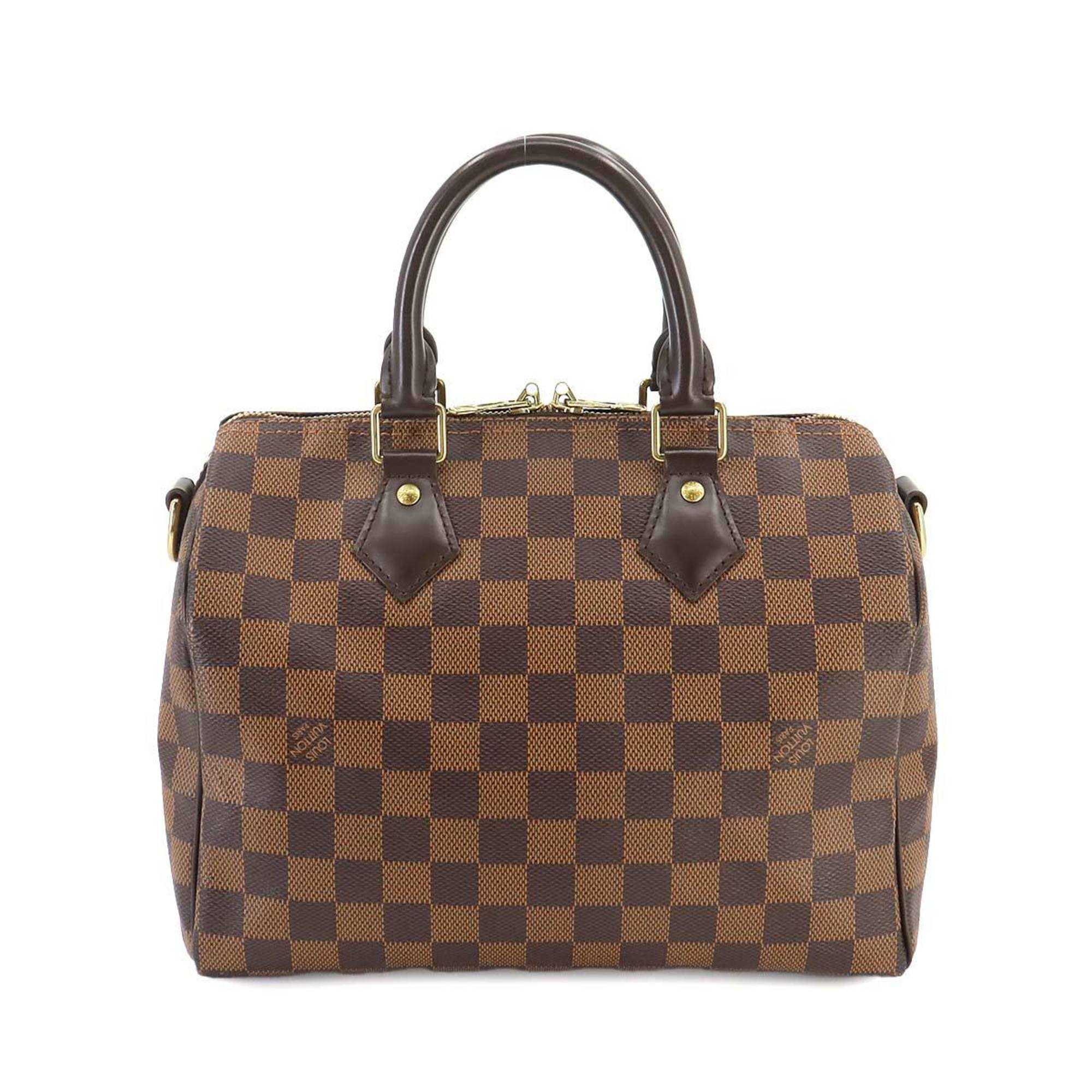 Louis Vuitton Damier Speedy Bandouliere 25 2way Hand Shoulder Bag Ebene N41368