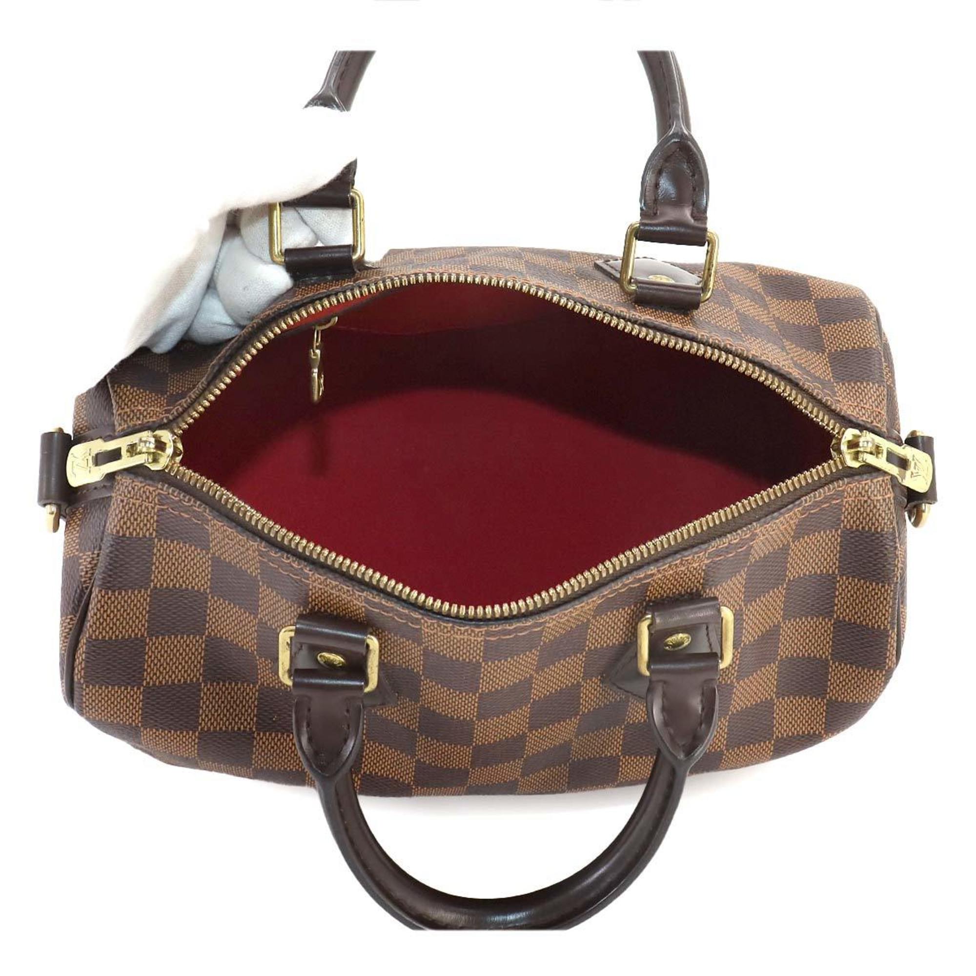 Louis Vuitton Damier Speedy Bandouliere 25 2way Hand Shoulder Bag Ebene N41368