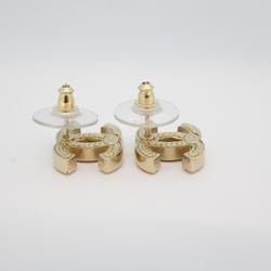 Chanel Earrings Coco Mark GP Plated Champagne Gold 06P Women's