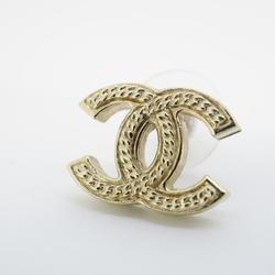 Chanel Earrings Coco Mark GP Plated Champagne Gold 06P Women's