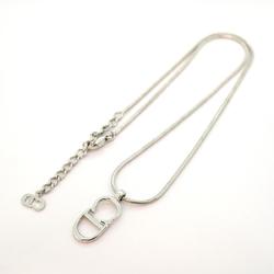 Christian Dior Necklace CD Metal Silver Women's