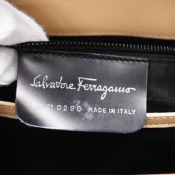 Salvatore Ferragamo handbag Gancini leather light beige ladies