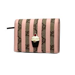 Gucci Wallet GG Supreme 701489 Pink Brown Women's