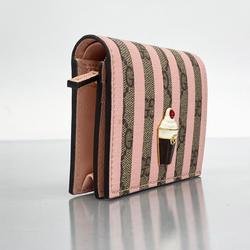 Gucci Wallet GG Supreme 701489 Pink Brown Women's