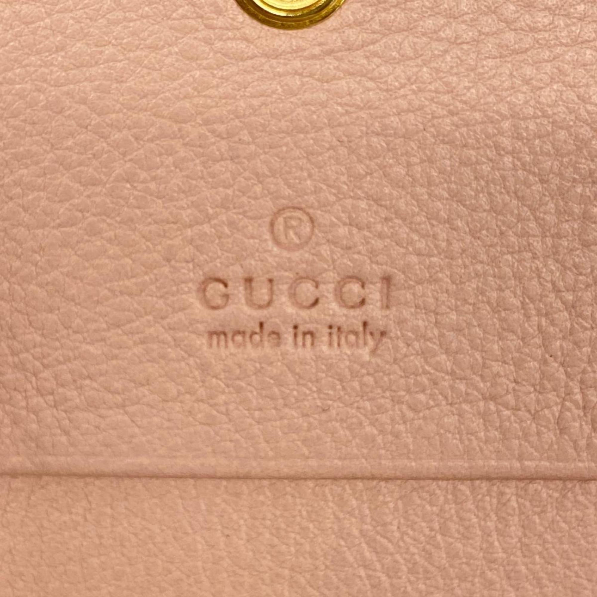 Gucci Wallet GG Supreme 701489 Pink Brown Women's