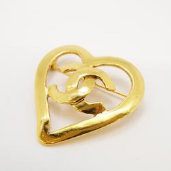 Chanel Brooch Coco Mark Heart Motif GP Plated Gold 95P Women's