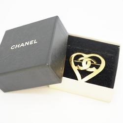 Chanel Brooch Coco Mark Heart Motif GP Plated Gold 95P Women's