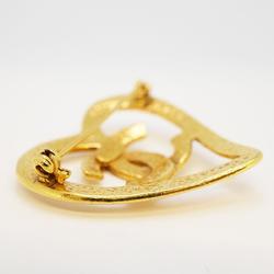 Chanel Brooch Coco Mark Heart Motif GP Plated Gold 95P Women's