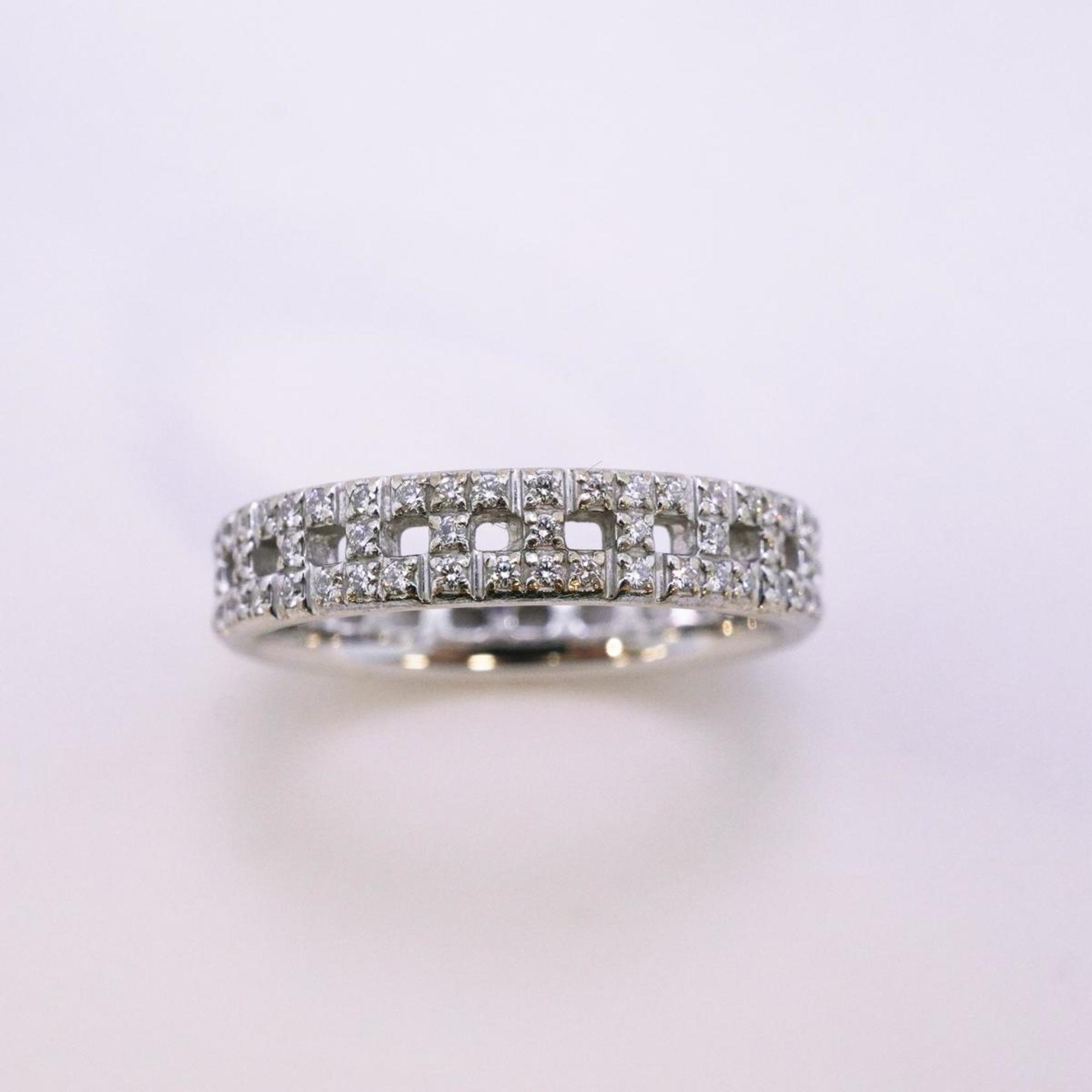 Tiffany ring pave T true narrow diamond K18WG white gold ladies