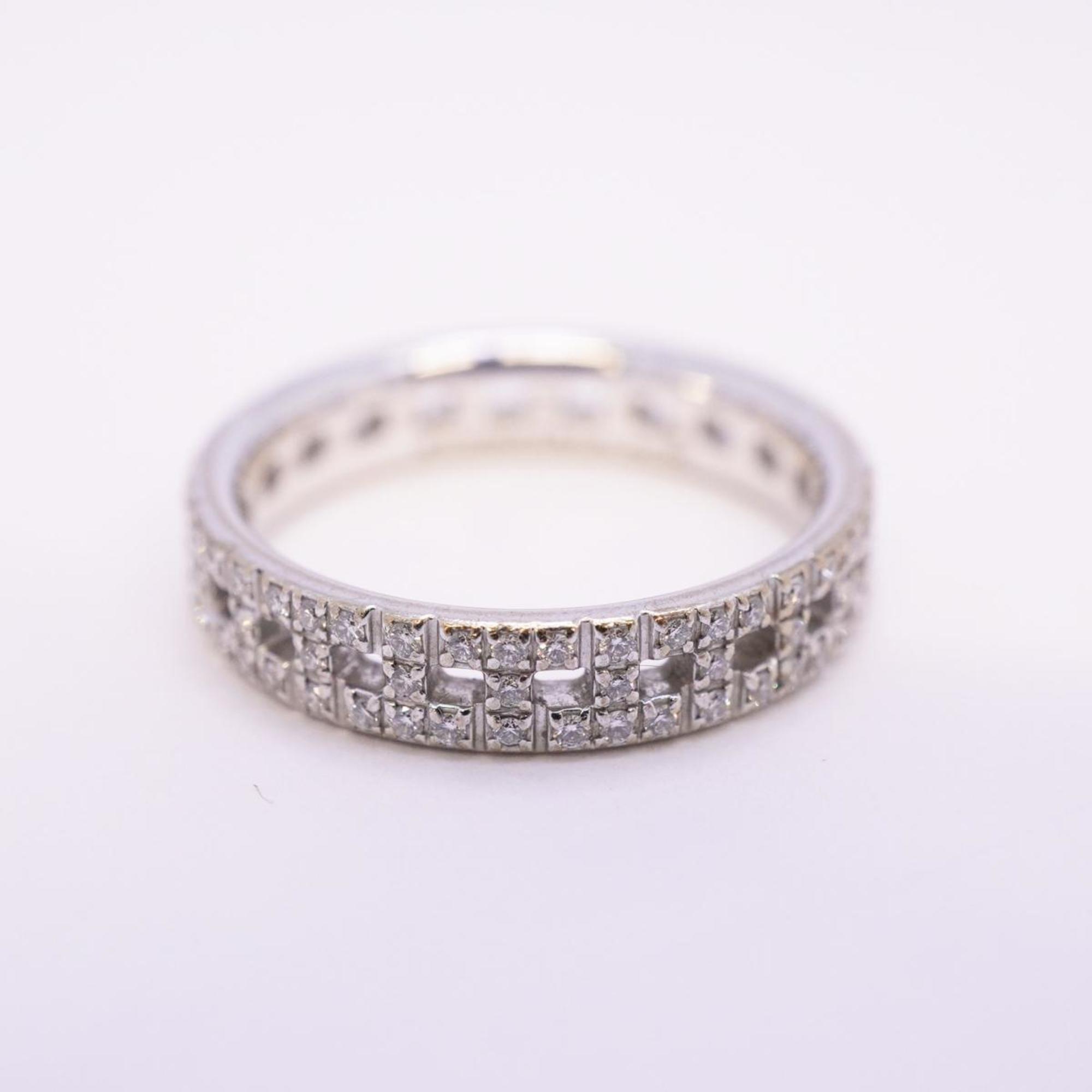 Tiffany ring pave T true narrow diamond K18WG white gold ladies