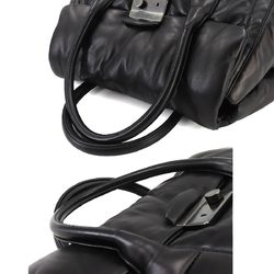 PRADA Nappa Bomber 2way Hand Shoulder Bag Leather Black BN2652 Gunmetal Metal Fittings