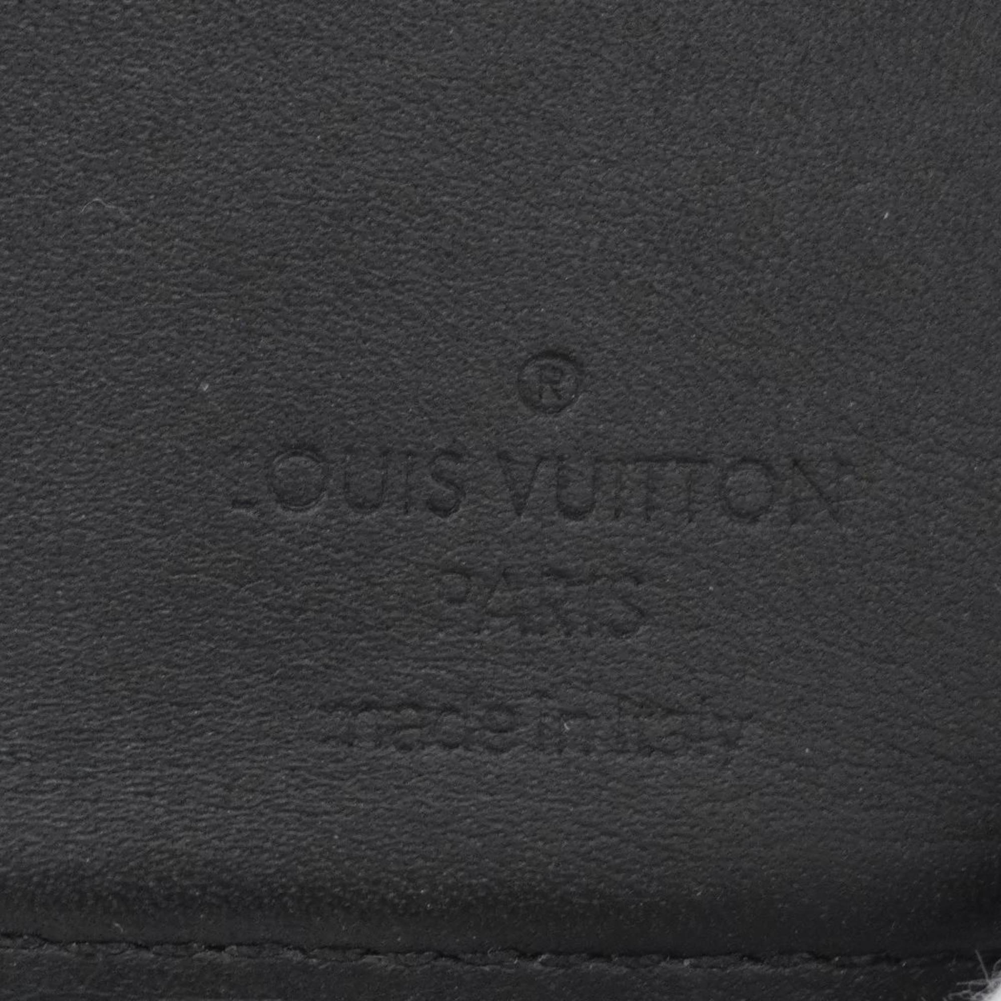 Louis Vuitton Tri-fold Wallet Monogram Eclipse Discovery Compact M67630 Black Grey Men's