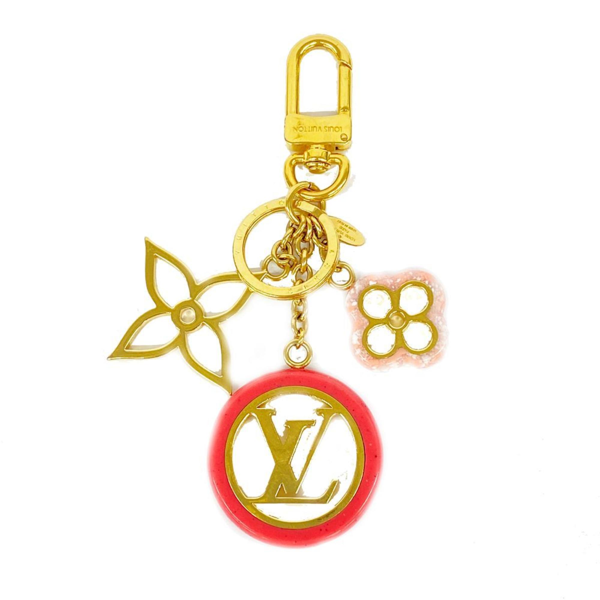 Louis Vuitton Keychain Portocle Color Line M64525 Gold Pink Ladies