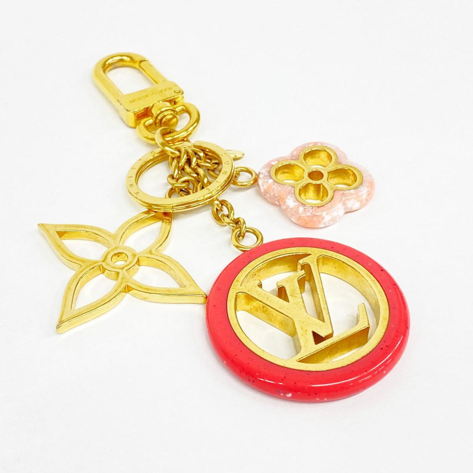 Louis Vuitton Keychain Portocle Color Line M64525 Gold Pink Ladies