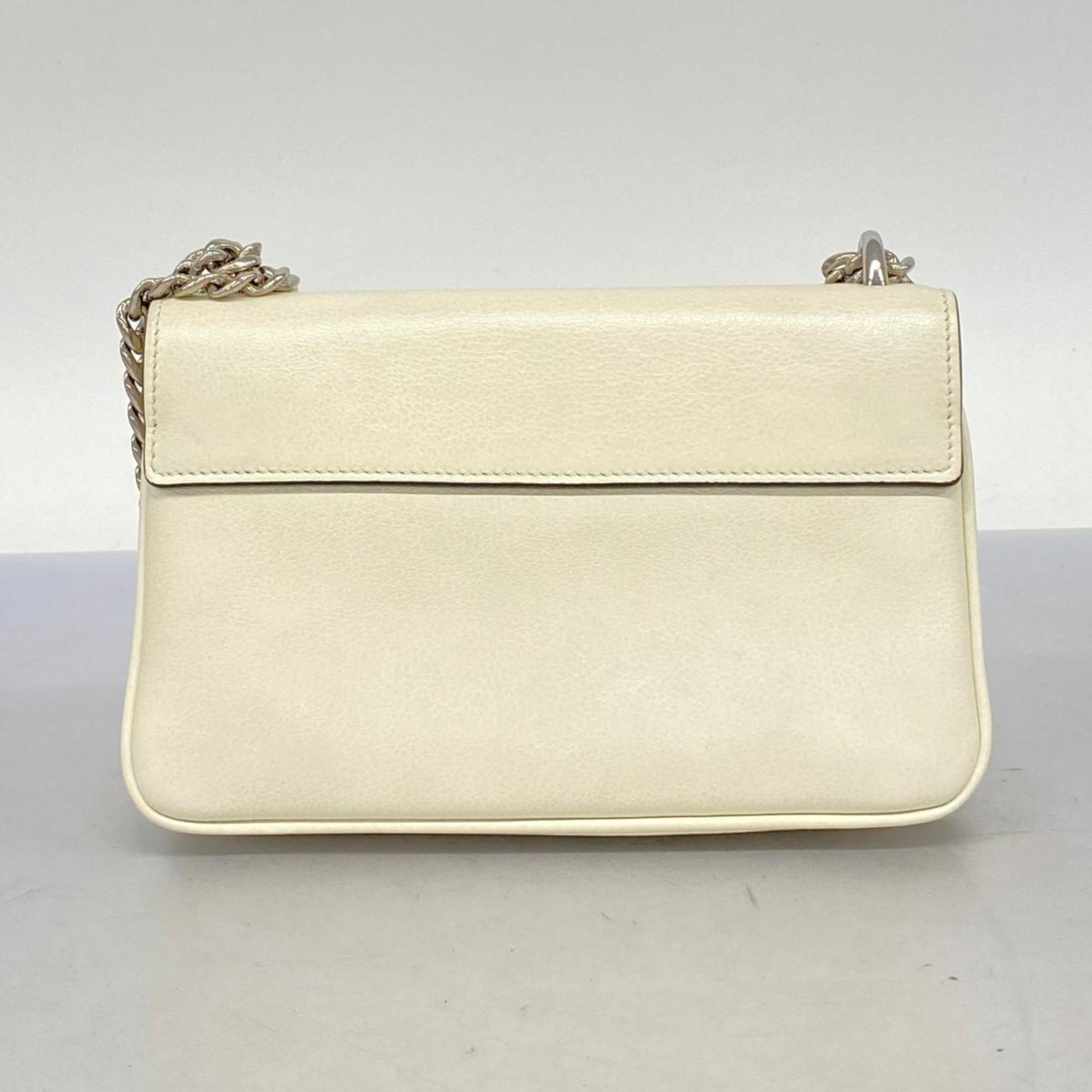 Prada shoulder bag leather ivory women's