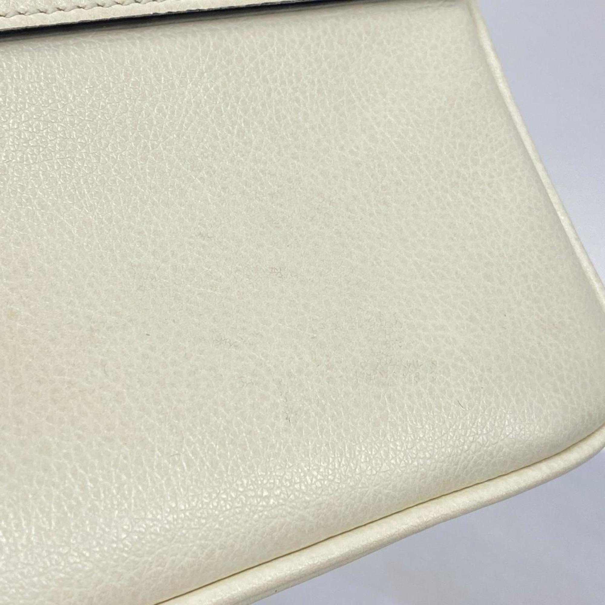 Prada shoulder bag leather ivory women's