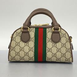 Gucci Shoulder Bag Ophidia 724606 Leather Brown Women's