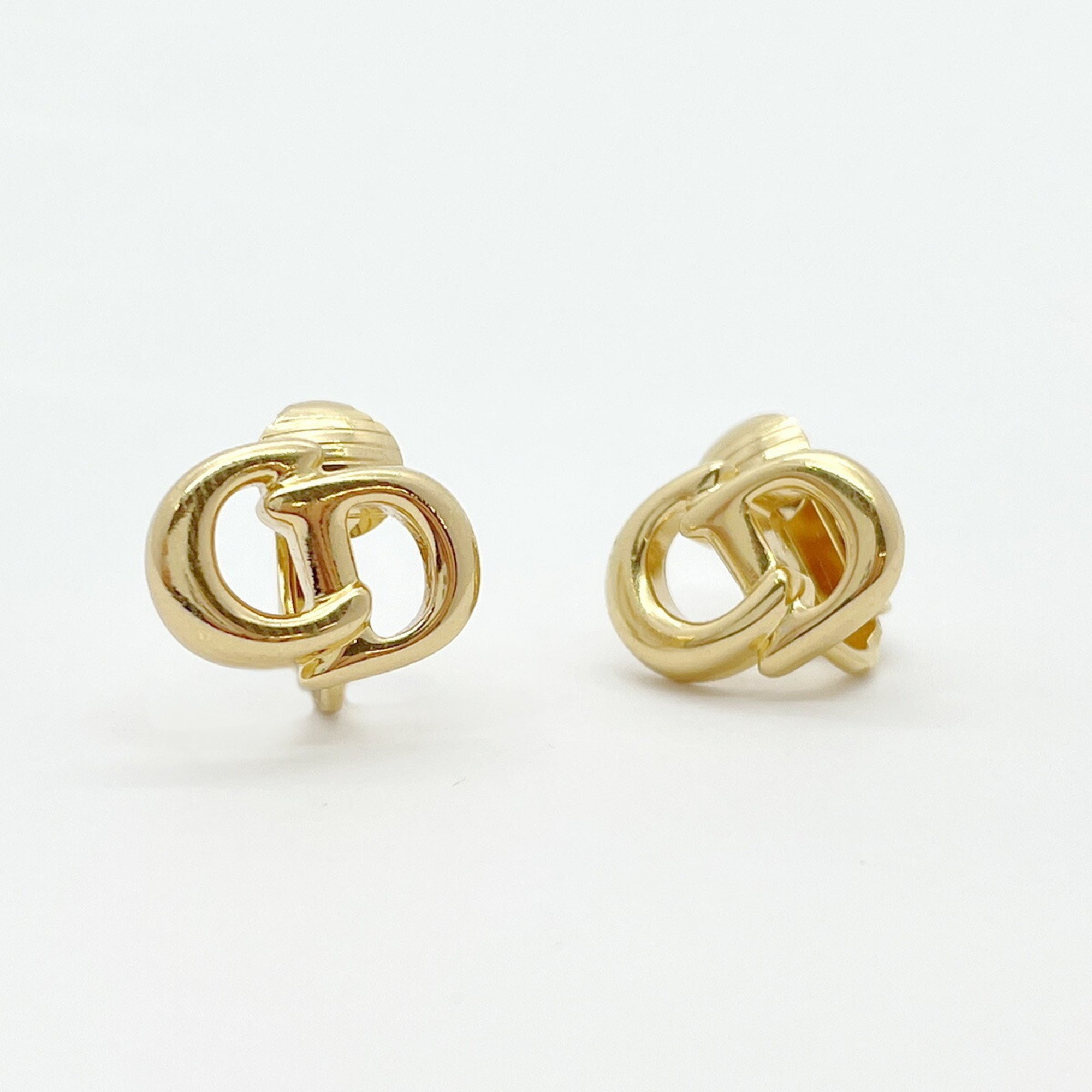 Christian Dior Earrings CD GP Plated Gold Women's