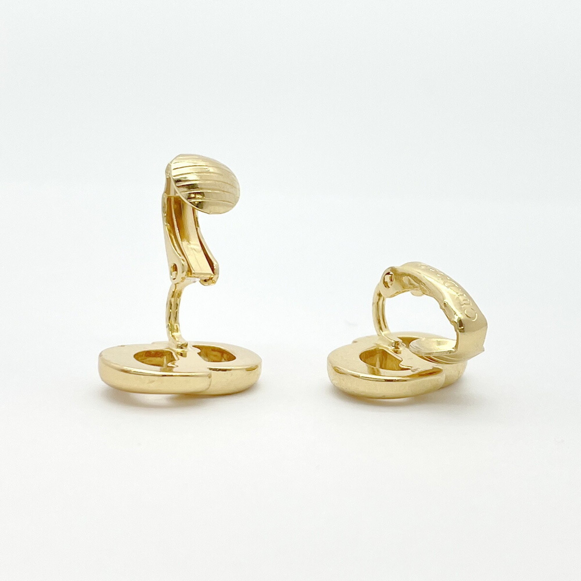 Christian Dior Earrings CD GP Plated Gold Women's