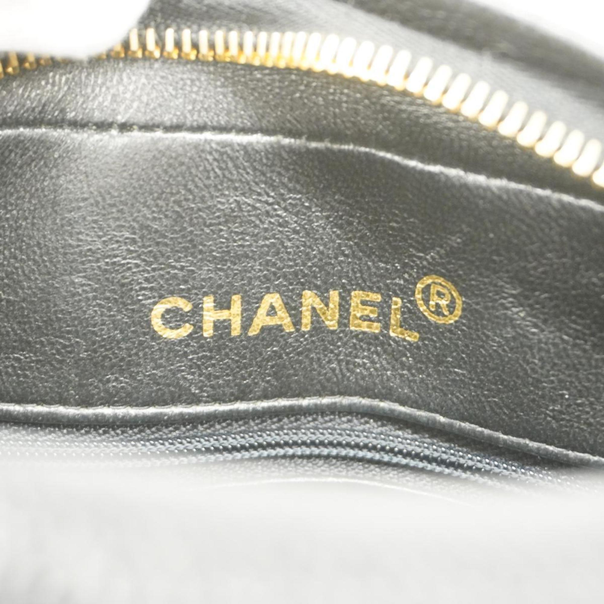 Chanel Shoulder Bag Matelasse Brilliant Chain Caviar Skin Black Women's