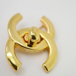 Chanel Brooch Turn Lock GP Plated Gold 96P Women's