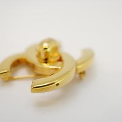 Chanel Brooch Turn Lock GP Plated Gold 96P Women's