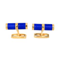 Bvlgari BVLGAI Lapis Lazuli Cufflinks K18 YG Yellow Gold 750