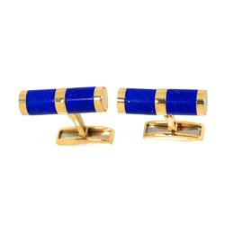 Bvlgari BVLGAI Lapis Lazuli Cufflinks K18 YG Yellow Gold 750