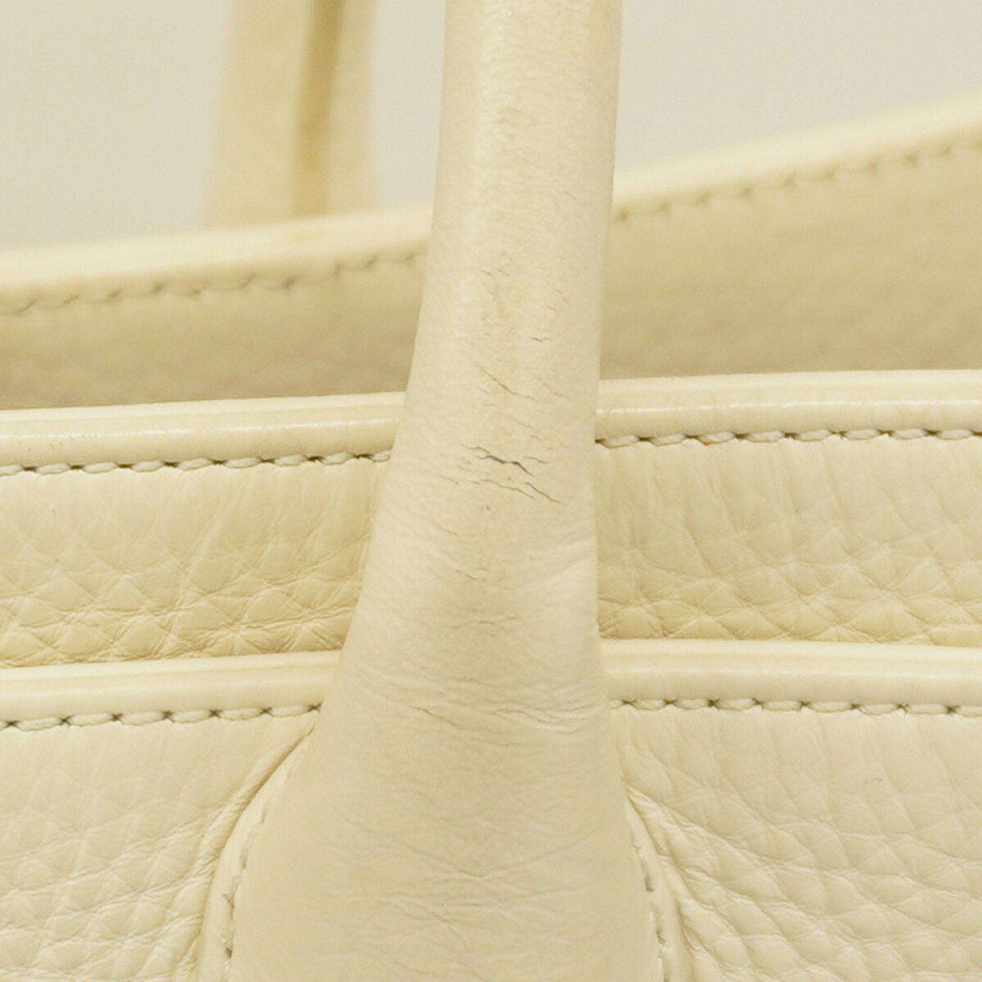 Chanel Tote Bag Executive Leather White Women's