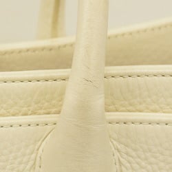 Chanel Tote Bag Executive Leather White Women's