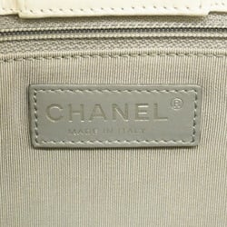 Chanel Tote Bag Executive Leather White Women's