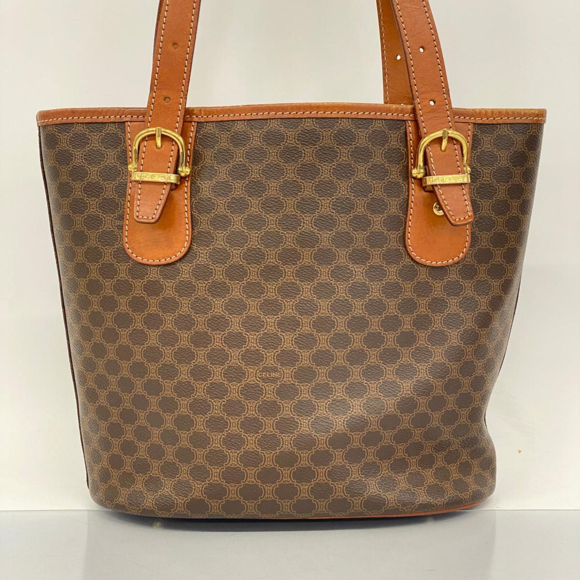 Celine Tote Bag Macadam Brown Women's