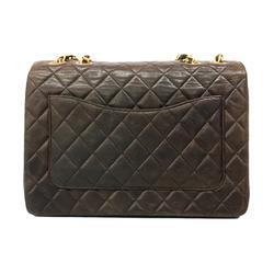 Chanel Shoulder Bag Matelasse W Chain Lambskin Brown Women's