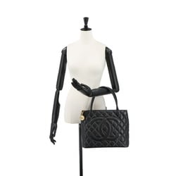 CHANEL Reissue Caviar Skin Black A01804 Gold Hardware Medallion Tote Bag