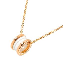 BVLGARI B-zero1 Necklace 46cm White Ceramic K18 PG Pink Gold 750