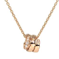 BVLGARI Serpenti Viper Diamond Necklace 44cm K18 PG Pink Gold 750