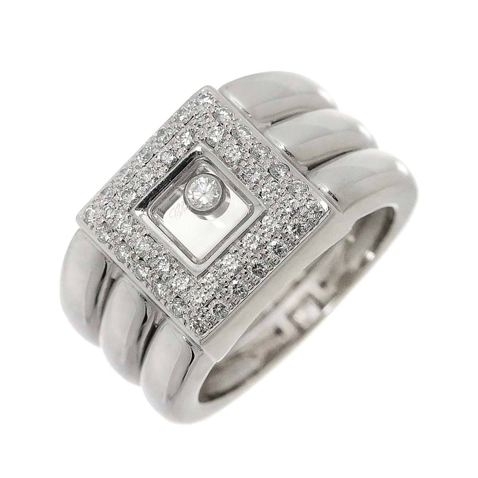 Chopard Happy Diamond Square Ring K18WG White Gold 750