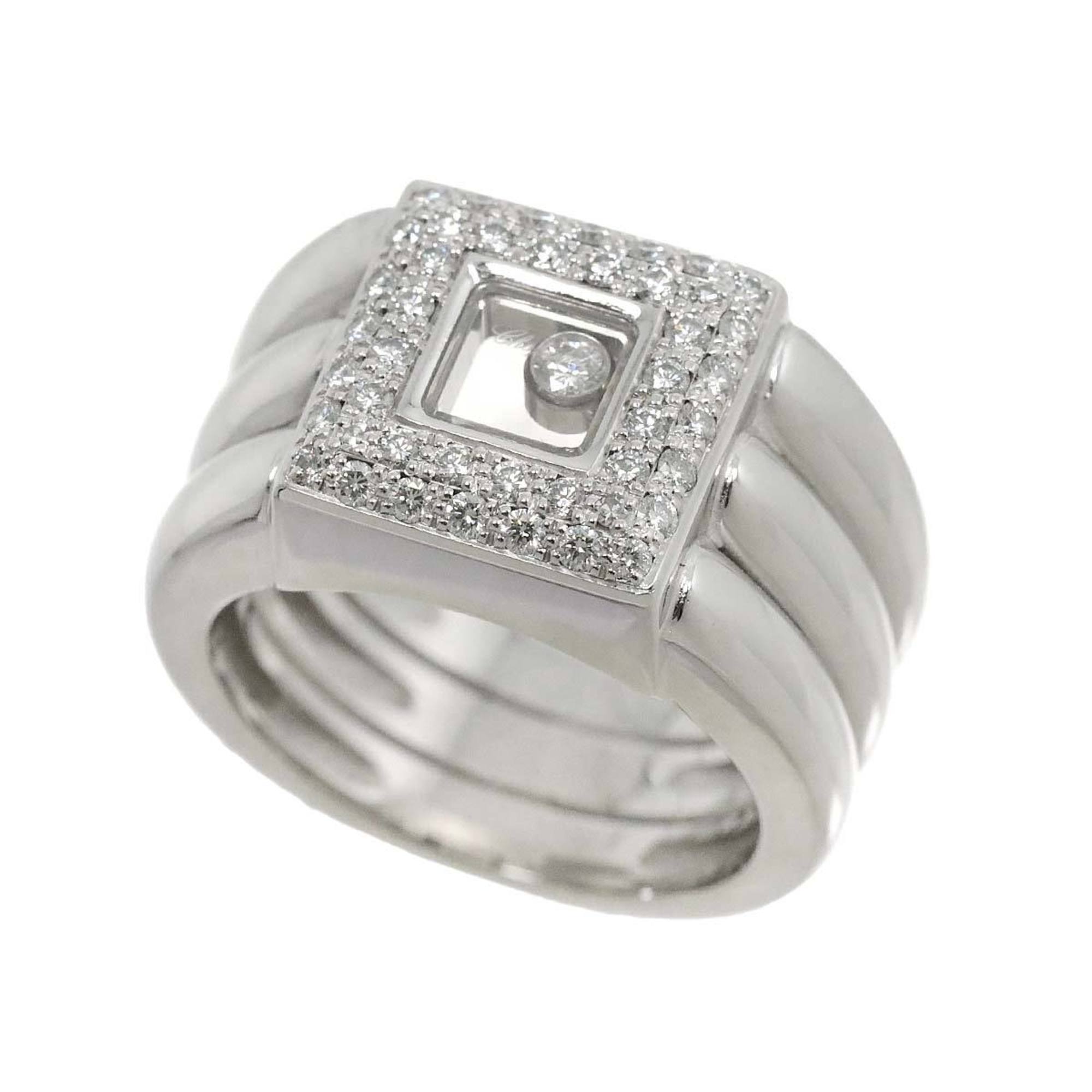 Chopard Happy Diamond Square Ring K18WG White Gold 750