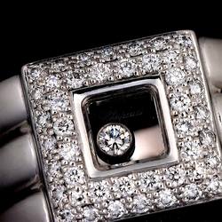 Chopard Happy Diamond Square Ring K18WG White Gold 750