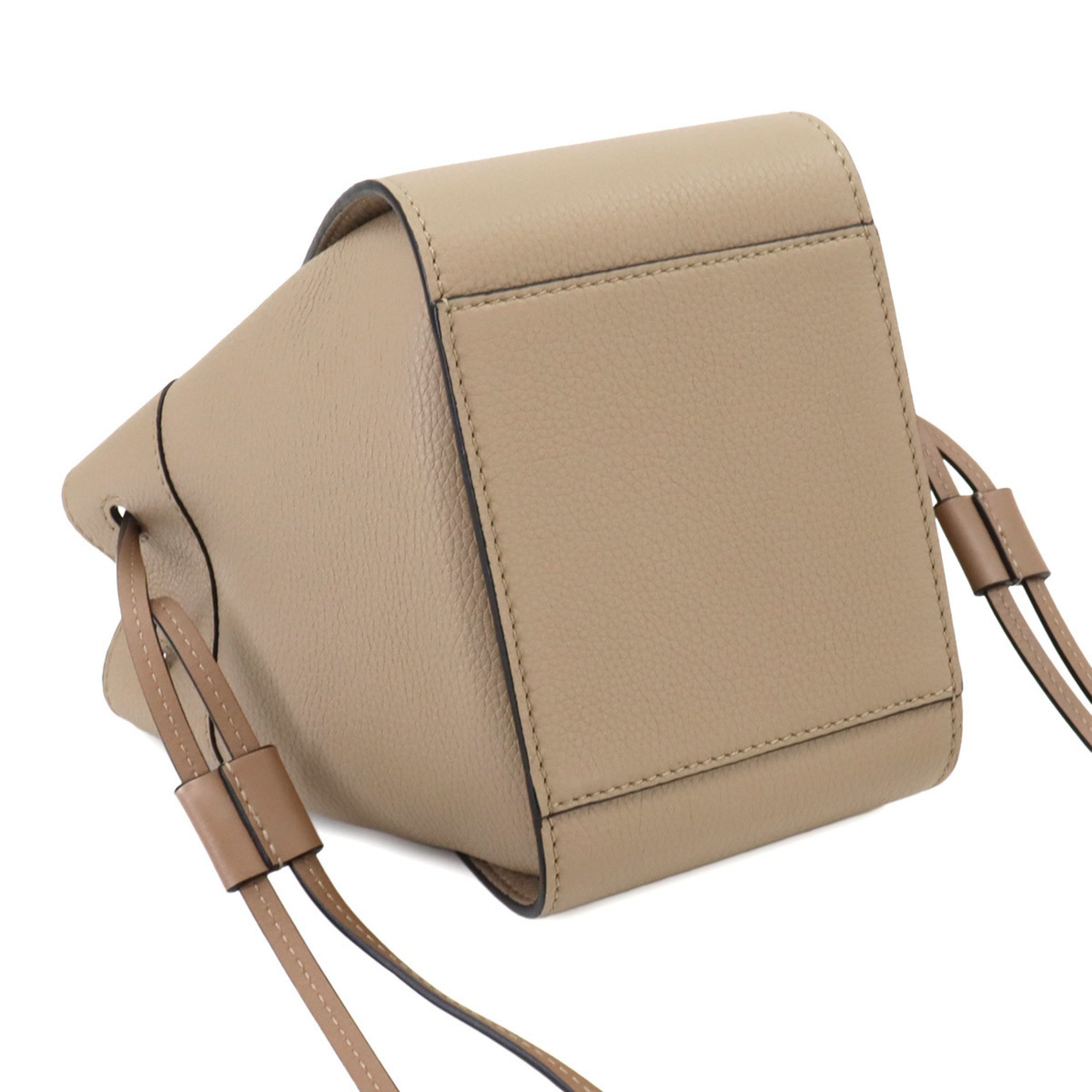 LOEWE Hammock Drawstring Mini 2way Hand Shoulder Bag Leather Sand