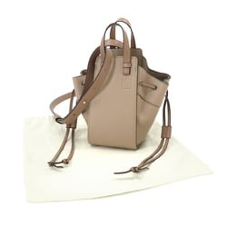 LOEWE Hammock Drawstring Mini 2way Hand Shoulder Bag Leather Sand