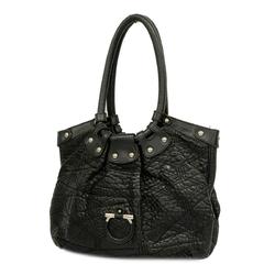 Salvatore Ferragamo Shoulder Bag Gancini Leather Black Women's