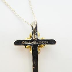 Tiffany Necklace Signature Cross K18YG Yellow Gold 925 Silver Women's