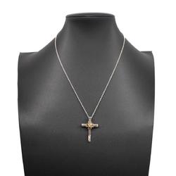 Tiffany Necklace Signature Cross K18YG Yellow Gold 925 Silver Women's