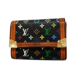 Louis Vuitton Wallet/Coin Case Monogram Multicolor Porto Monnaie Plat M92656 Noir Ladies