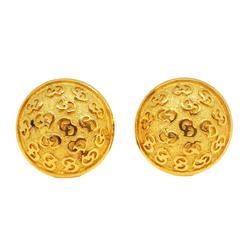 Christian Dior Earrings CD Circle GP Plated Gold Women's