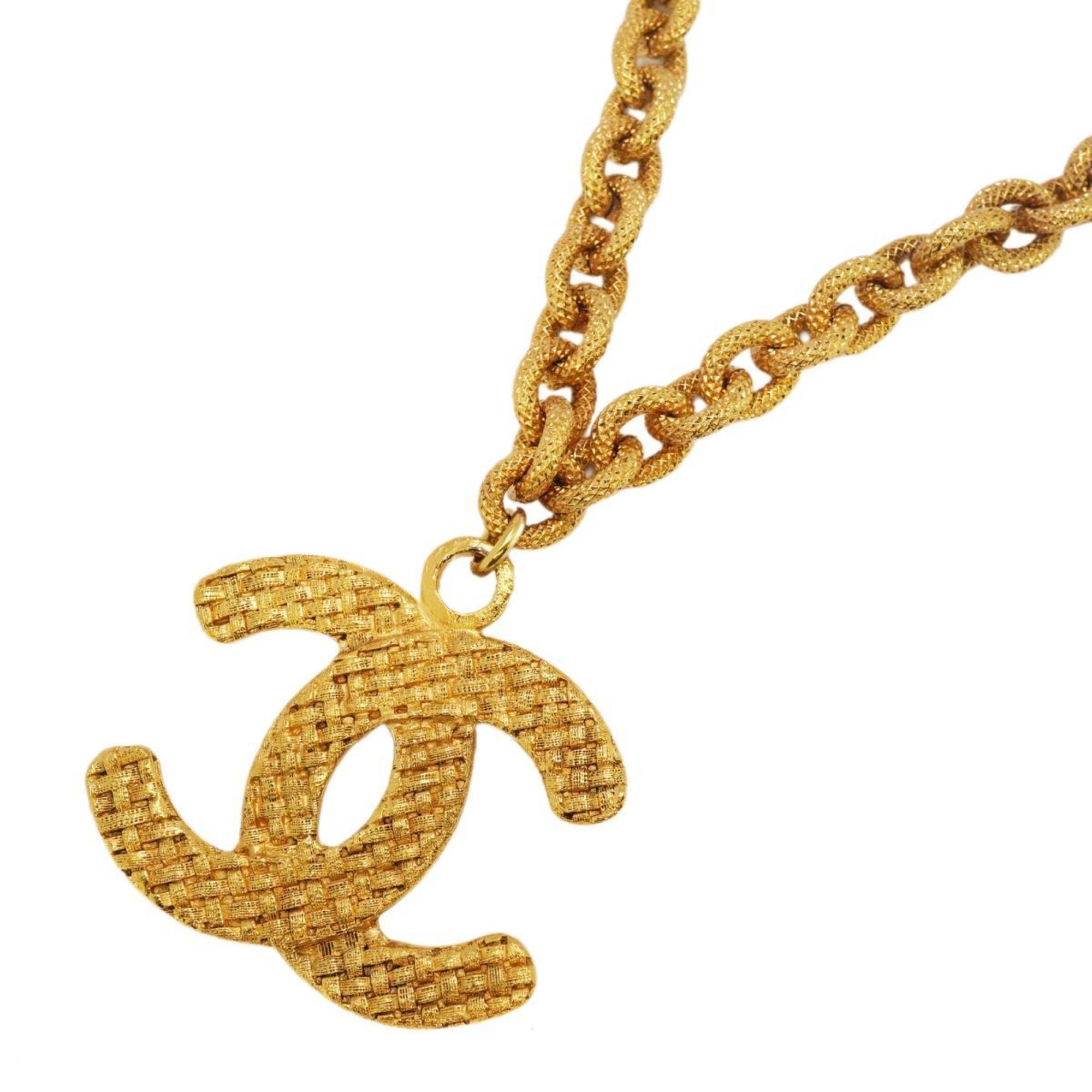 Chanel Necklace Coco Mark GP Plated Gold Women's