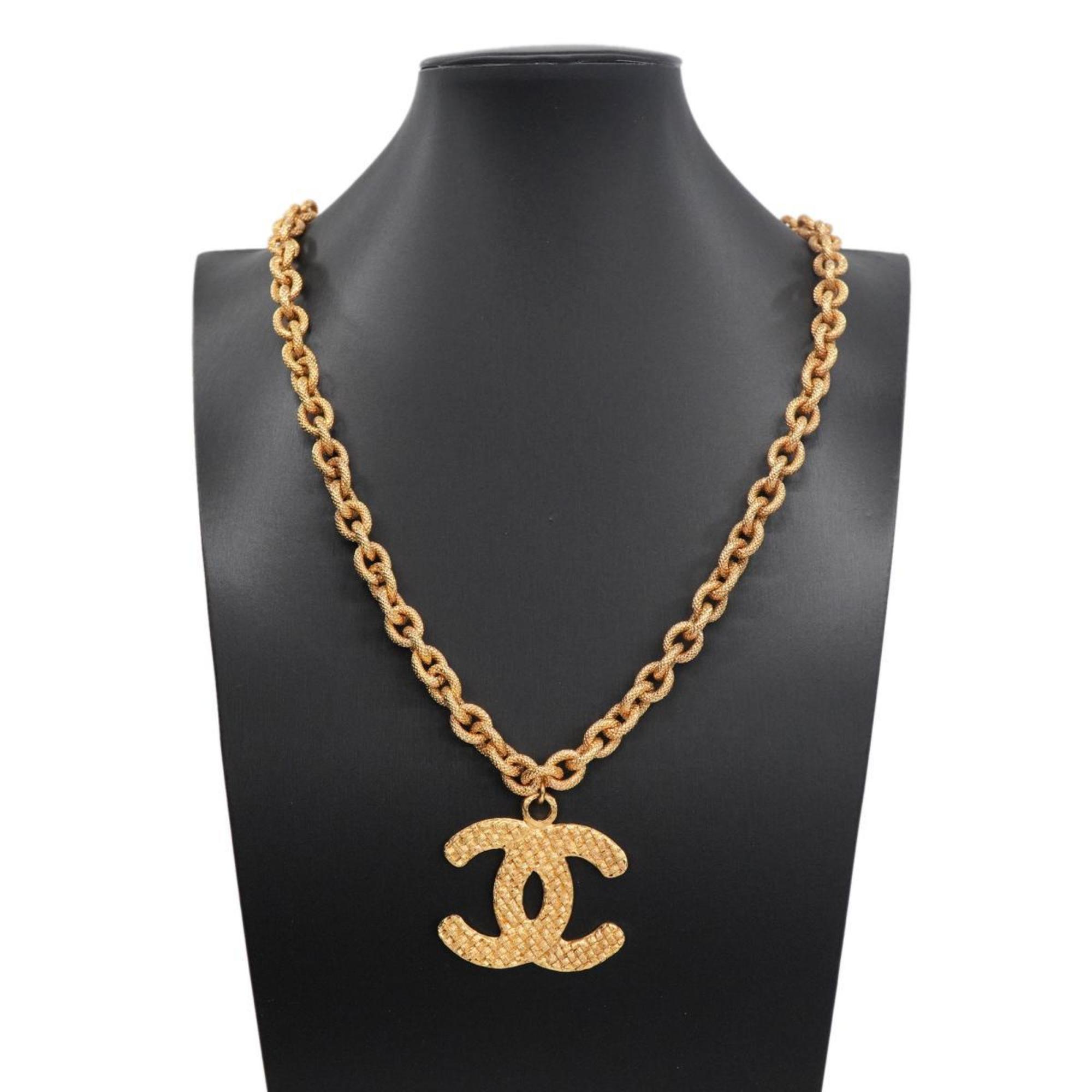 Chanel Necklace Coco Mark GP Plated Gold Women's